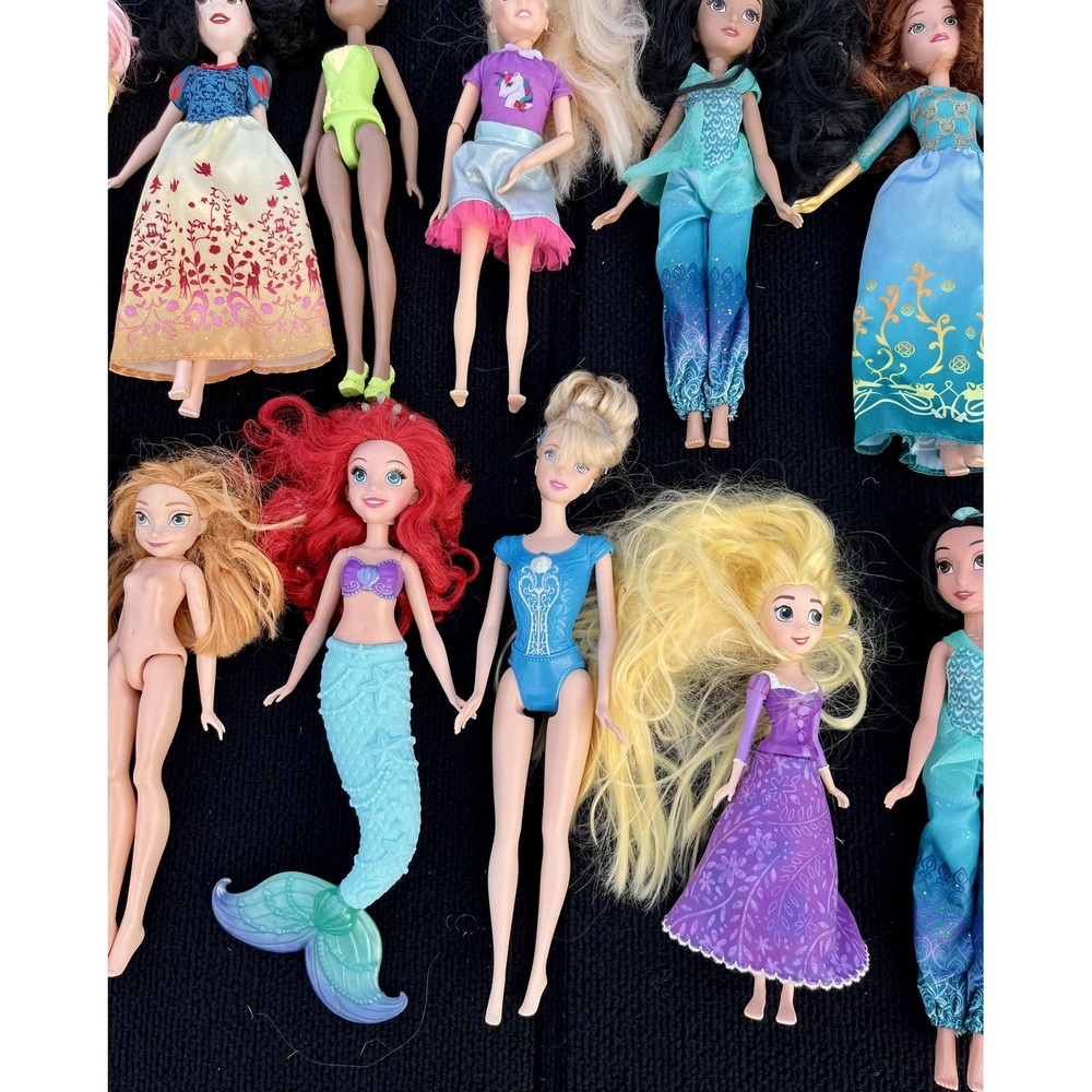 Disney Princess Dolls Bundle Ariel Rapunzel Jasmine Moana Cinderella Belle Lot o - Picture 5 of 7